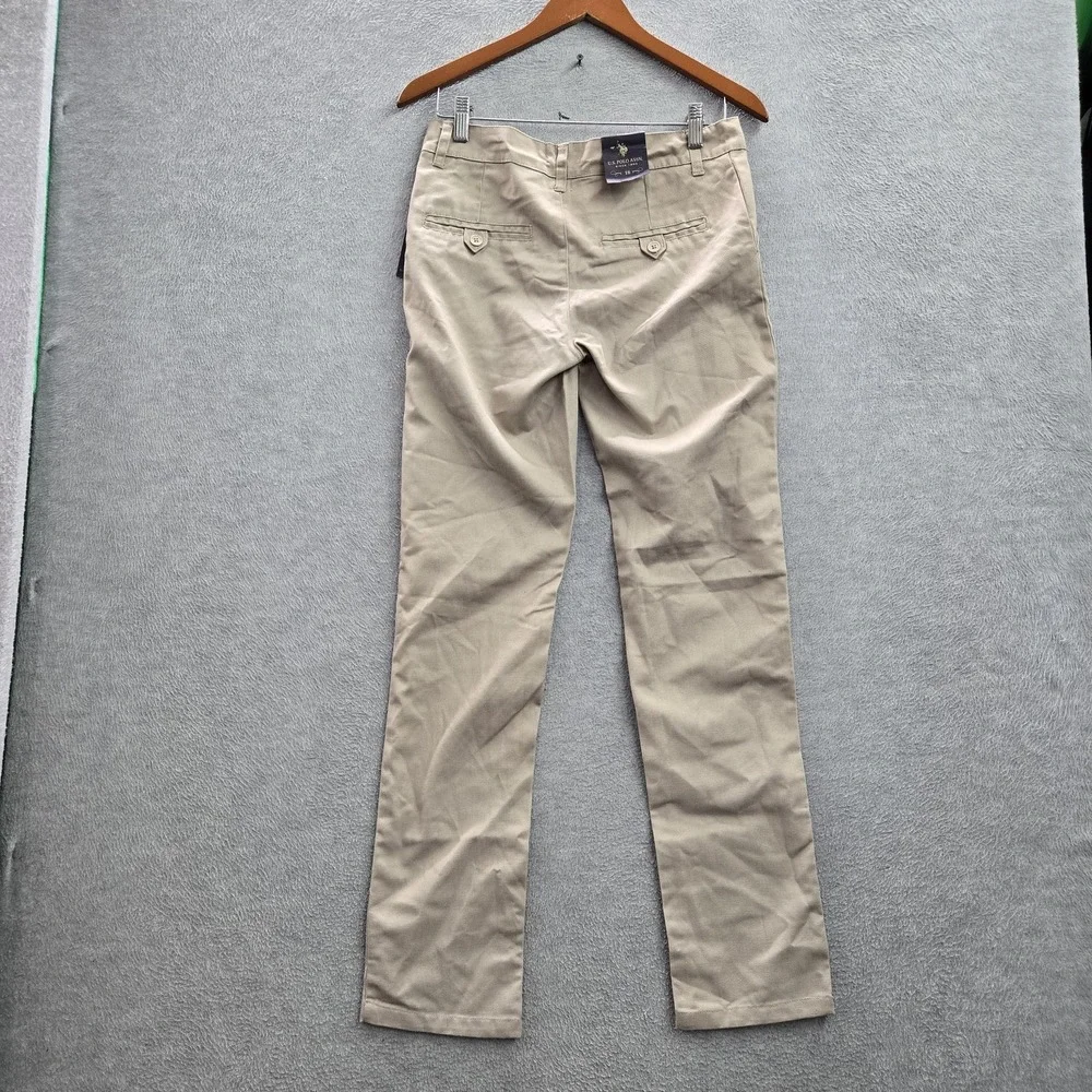 U.S. POLO ASSN. Women Pants 18 Beige Chino Button Skinny 30